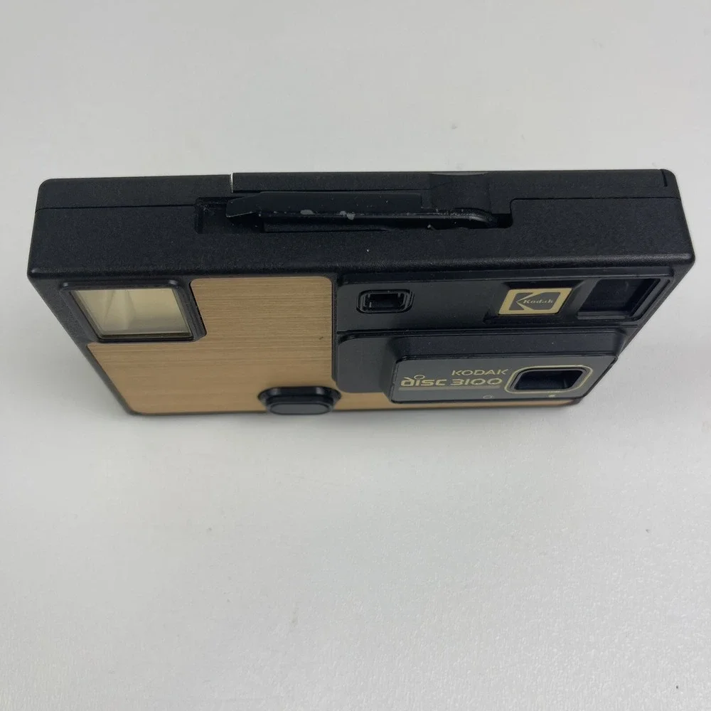 1980s Kodak Disc 3100 Gold and Black Disc Camera Made‎ In USA Vintage Untested
